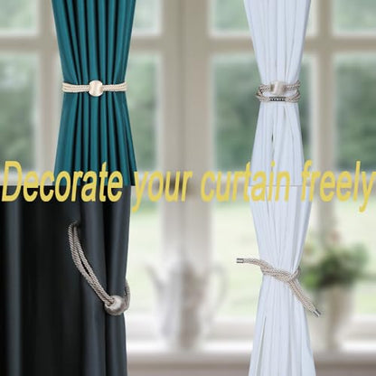 BEL AVENIR Magnetic Curtain Tiebacks, Boho Farmhouse Curtain Tie Backs - color: Beige