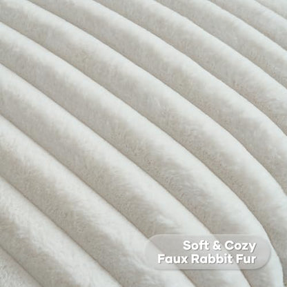 FUTEI Pack of 2 Faux Fur Throw Pillow Covers 18x18 Inch, Cream White - color: Cream White, size: 18" x 18" (Pack of 2)