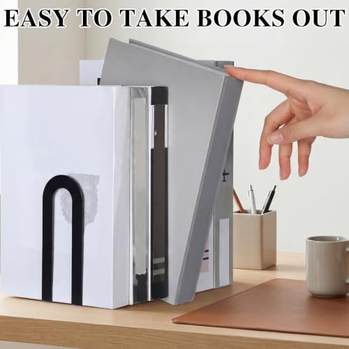 Chunful Metal Bookends, 2 Pcs, Black, Round - color: Black, size: Round