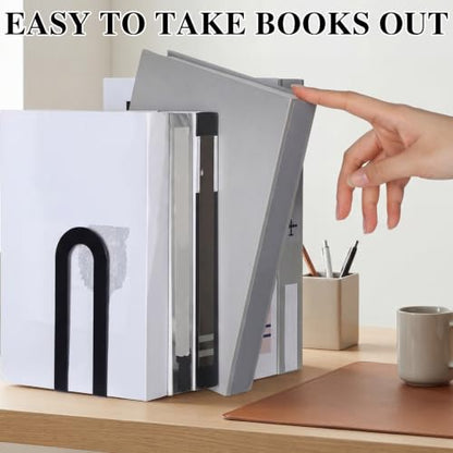 Chunful Metal Bookends, 2 Pcs, Black, Round - color: Black, size: Round
