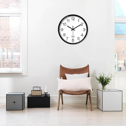 XFM Black Silent Wall Clocks Battery Operated 14 Inch - color: Black, size: 14 Inch-1pcs