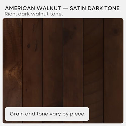 Homeforia 12 Inch Floating Shelves, High-End Solid Pine Wood, Set of 2 - color: American Walnut - Satin Dark Tone, size: 12 inch