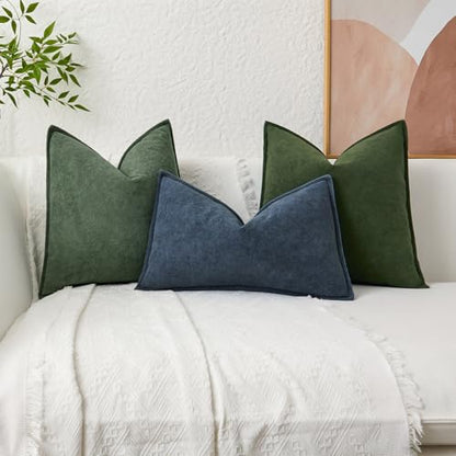 Kevin Textile Soft Waterproof Pillow Covers 26x26 Inch 2 Pack, Moss Green - color: Moss Green, size: 26" x 26" (Pack of 2)