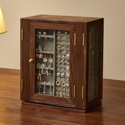 360 Rotating Design Wooden Jewelry Box for Women - size: Rotation