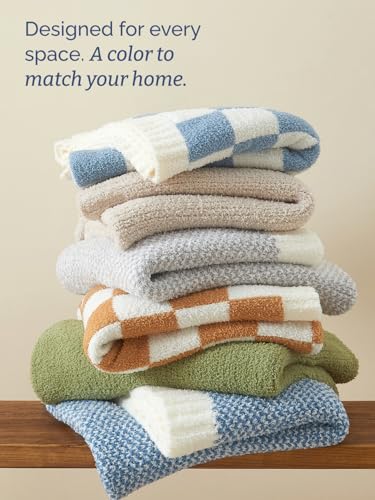 Heathered Grey Throw Blanket - Double Sided Cozy Knitted Blanket - 50x60 - color: 01 - Heathered Grey