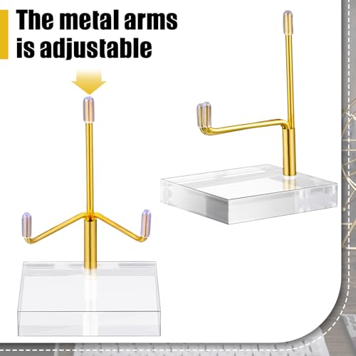 Kigley 8Pcs Display Stand Crystal Holder, Gold, 2.36 x 2.36 x 3.54 Inches - color: Gold, size: 2.36 x 2.36 x 3.54 Inches