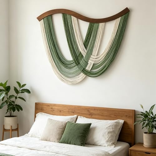 Large Macrame Wall Hanging, Boho Tapestry Woven Decor, 31.5” x 23.5"