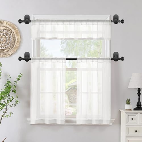 KAMANINA 2 Pack Curtain Rods No Drilling for Windows 16 to 30 Inches, Black - color: Black, size: 16-30"（2Pack）