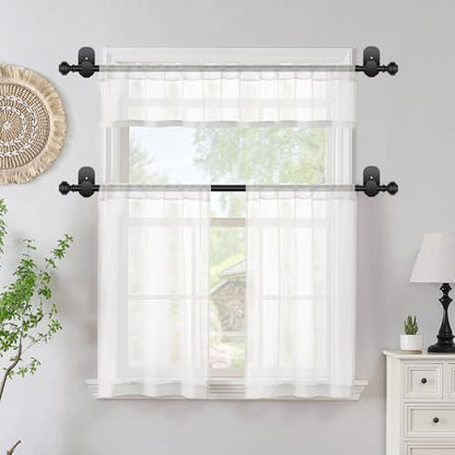 KAMANINA 2 Pack Curtain Rods No Drilling for Windows 16 to 30 Inches, Black - color: Black, size: 16-30"（2Pack）