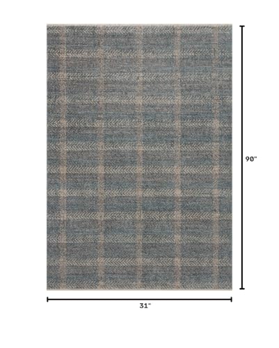 Loloi Angela Rose Ember Blue/Beige 2'-7" x 7'-6" Runner Rug - color: Blue / Beige, size: 2'7" x 7'6" (Rectangular)