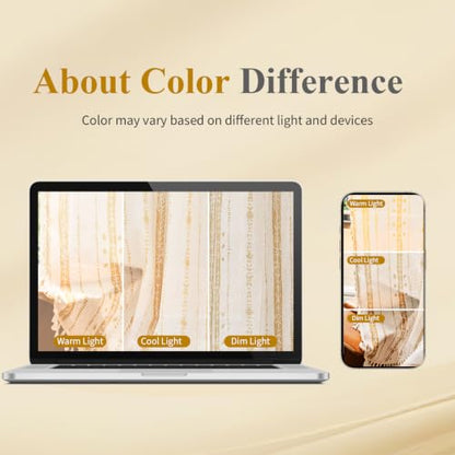 Yellow Boho Curtains for Living Room with Tassel 63 Inch 2 Panels - color: T-yellow, size: 52"W x 63"L (Pack of 2)