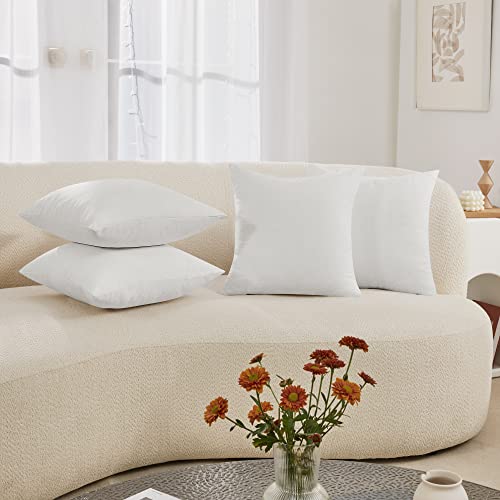 Deconovo Faux Linen Throw Pillow Covers for Sofa and Couch, Hidden Zipper - color: Linen Natural White, size: 18" x 18" (Pack of 4)