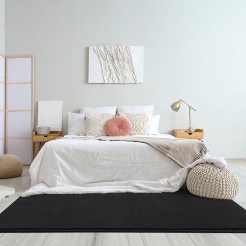 Amearea Modern Soft Hallway Runner Rug, 2x6 Feet Black Washable Runner Rugs - color: Black, size: 2' x 6' (Runner)