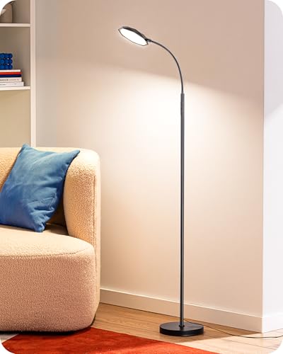 EDISHINE LED Floor Lamp 1300LM Super Bright Reading Floor Lamps Black - color: Black
