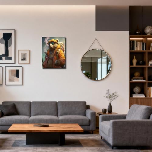 Halioyo Cool Graffiti Bear Canvas Wall Art Print(12x16 Inch) - color: Painting-08, size: 16"L x 12"W
