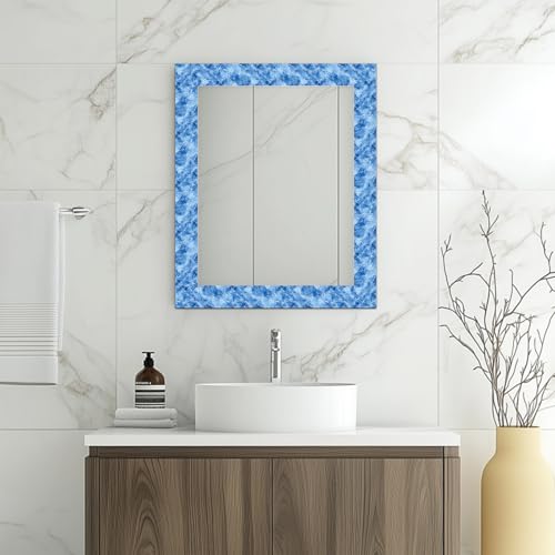 HOMETITUTE Peel and Stick Wallpaper Border 4x196in Blue Crystal Pattern - color: Blue crystal texture