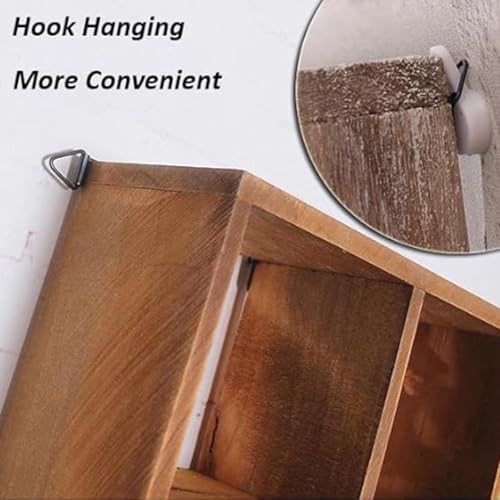 Shadow Box Display Shelf, Wall Mounted Wooden Rustic Floating Shelves, 9 Slot Freestanding Cabinet Display Case Organizer for Farmhouse Decor