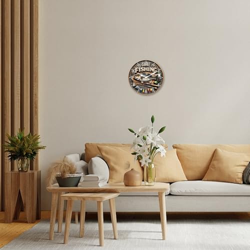 Fish Wooden Battery Operated Wall Clock for Kitchen 12 Inch - color: Brown2, size: 12 Inch