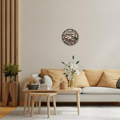 Fish Wooden Battery Operated Wall Clock for Kitchen 12 Inch - color: Brown2, size: 12 Inch