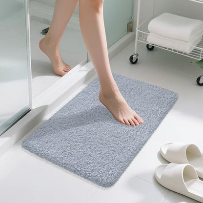 Bathroom Rugs Non Slip 30"x20" Soft Absorbent Bath Mat, Blue Grey - color: Blue Grey, size: 30" x 20" (Rectangular)