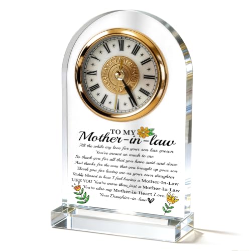 WKYAER Keepsake Acrylic Clock for Mother-in-Law, Meaningful Thank You Gift, A Commemorative Clock Engraved with Inscriptions, Birthday or Mother’s Day Present, 4.3 x 7.8 in - color: Gift 10