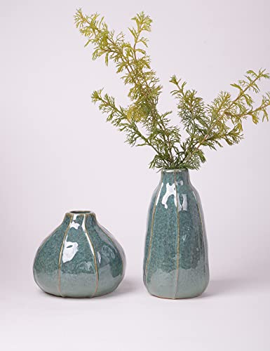 HAUCOZE Ceramic Flower Vase Decorative Sculpture Modern Home Decor 6.3 Inch - size: Medium