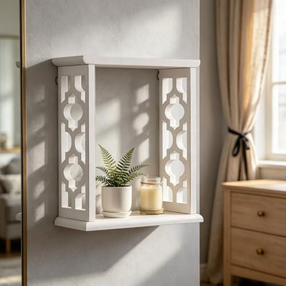 SOFE Small Cube Shelf Wall Mount, 12 Inch Floating Wooden Shelves