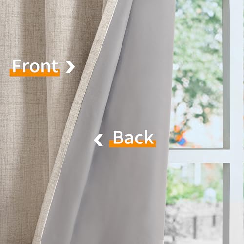 YoungsTex Oatmeal Linen Blackout Curtains for Bedroom 38 X 63 Inch - color: Oatmeal, size: 38"W x 63"L (Pack of 2)
