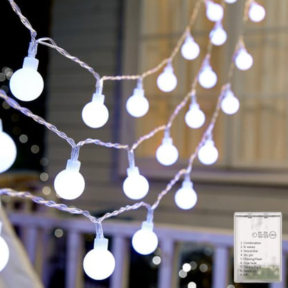 Minetom Battery Operated String Lights, Total 120 LEDs Classroom Lights - color: Pure White, size: 2 Pack