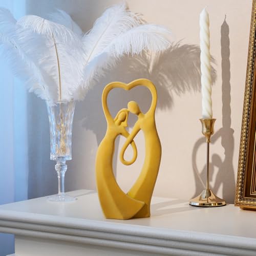 Couple Statue with Soft Flocked Finish, Yellow - color: Couple01-yellow