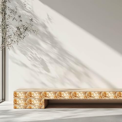 IVN Wallpaper Border Peel and Stick Wall Golden Rose Jewel 4x196 Inch - color: Golden Rose Jewel
