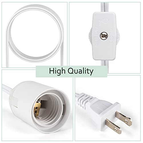 JACKYLED Extension Hanging Lantern Cord Cable Gear Switch UL 1-Pack 12Ft - style: 12Ft-White