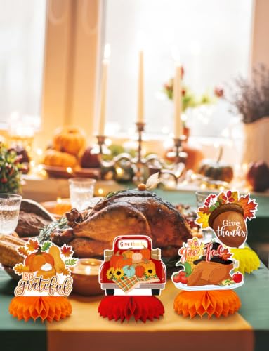 Thanksgiving Table Decorations, Fall Harvest Honeycomb Centerpieces - style: Thanksgiving