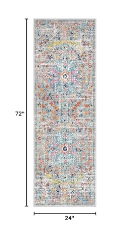Pauwer Hallway Runner Rug 2x6, Washable Non Slip Kitchen Runner, Grey Multi - color: Grey Multi, size: 2' x 6' (Runner)