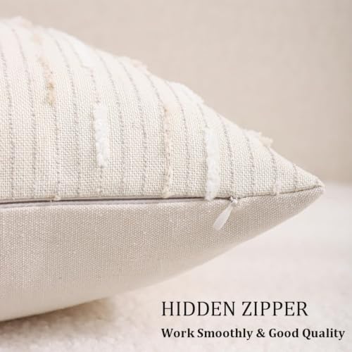 Boho Jacquard Throw Pillow Covers 16x16 Set of 2 Beige Khaki Grey - color: Beige+khaki+grey, size: 16" x 16" (Pack of 2)