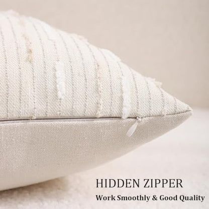 Boho Jacquard Throw Pillow Covers 16x16 Set of 2 Beige Khaki Grey - color: Beige+khaki+grey, size: 16" x 16" (Pack of 2)