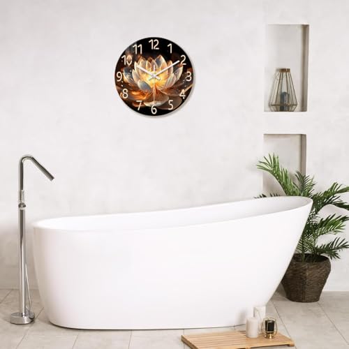 XFM Lotus Flower Wall Clock 16 inch Modern Zen Floral - color: Lotus Flower, size: 16 Inch