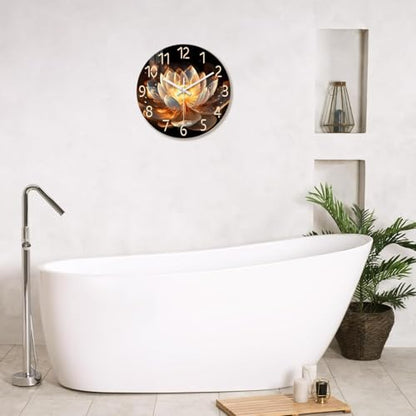 XFM Lotus Flower Wall Clock 16 inch Modern Zen Floral - color: Lotus Flower, size: 16 Inch