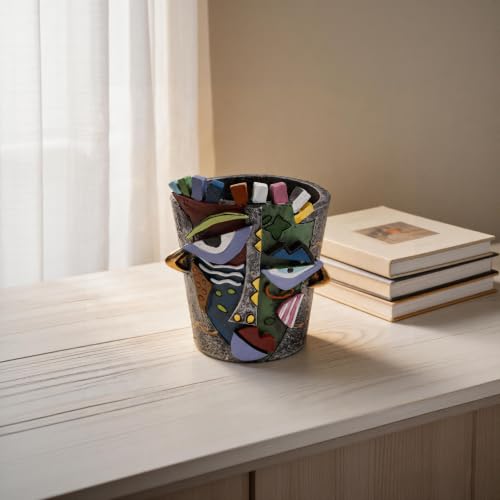 Planter Pot with Drainage Hole, Abstract Face Pot - color: 3