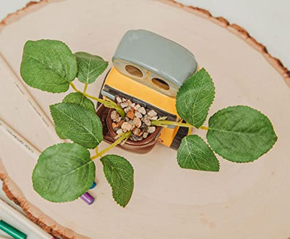 Silver Buffalo Disney Pixar WALL-E 4-Inch Ceramic Mini Planter with Artificial Succulent | Cute Small Flower Pot, Faux Indoor Plant for Desk Shelf - color: Wall-e