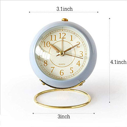 SHISEDECO Small Tableclocks Classic Non-Ticking Tabletop Alarm Clock,Blue - color: Blue