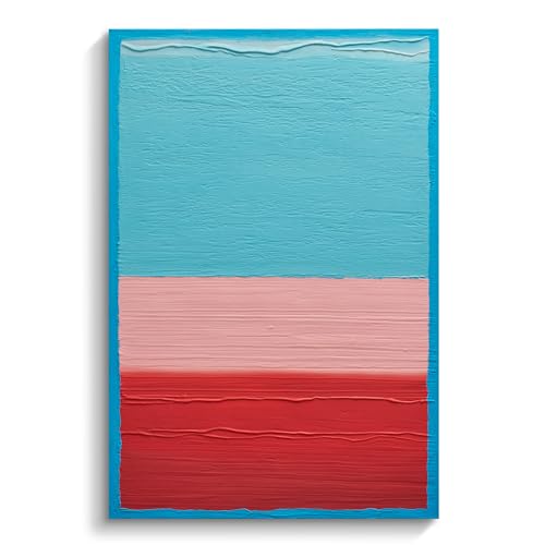 Modern Abstract Canvas Wall Art Minimalist Block Lines Oil Painting Artwork - color: Red, size: 24"L x 36"W