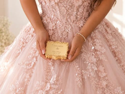 Cherished Moments Personalized Quinceañera Rectangle Jewelry Box - color: Gold Quinceanera