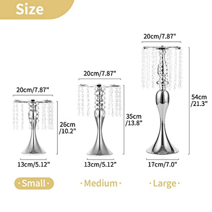 NUPTIO Tall Vase Table Centerpiece, 10.2", Silver, 10 Pcs | Crystal Metal Flower Holder Stand, for Wedding Reception, Tables, Road Lead, Party - color: Silver, size: 10 x S