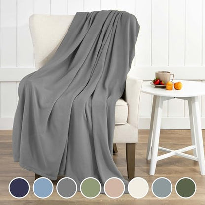 Full/Queen Size Fleece Blanket Comfy Supersoft Fleece Blanket Full Size – All-Season Light Weight Luxuriously Soft ThrowBlanket for Couch and Sofa Machine Wash | Gray (Pack of 2) - color: Grey, size: Full Queen (Pack of 2)