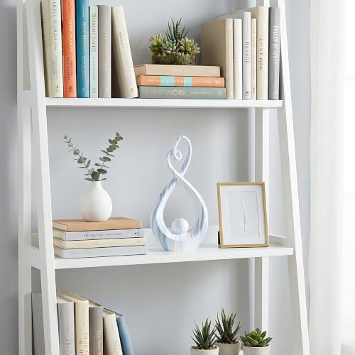 Ceramic Heart Sculpture Home Decor, Blue Modern Statue Shelf Table - color: Blue Marble 11447