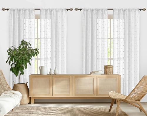 KAMANINA 2 Pack Curtain Rods 32 to 86 Inch, Bronze Drapery Rod, 1" Diameter - color: Bronze, size: 48-84"(2Pack)