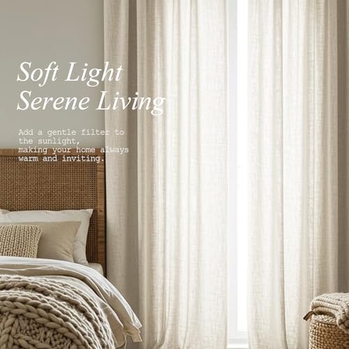 AUSSPVOCT 84 Inch Curtains Pinch Pleated Linen-Like Drapes 2 Panel Set - color: Burlywood Birch, size: 40"W x 84"L (Pack of 2)