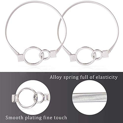 6Pack Aluminum Alloy Spring Design Curtain Holdbacks - Leaf Carving Design Ties for Drapes - Modern Style - Silver Ring - color: Sliver Ring