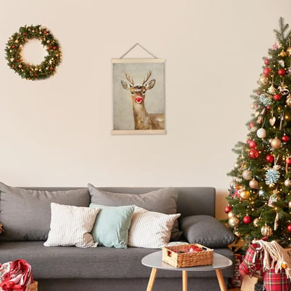 Luvadian Winter Wall Art - Rudolph Red Nose Reindeer, 16x24 Inch - color: Christmas Reindeer, size: 16x24